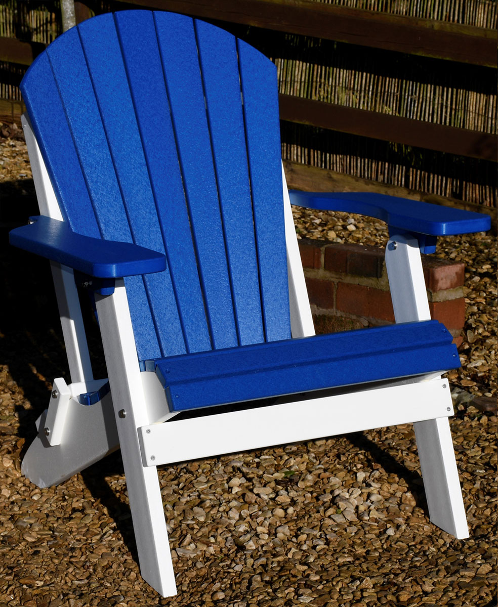 Folding Adirondack Chair - Pool Blue on White