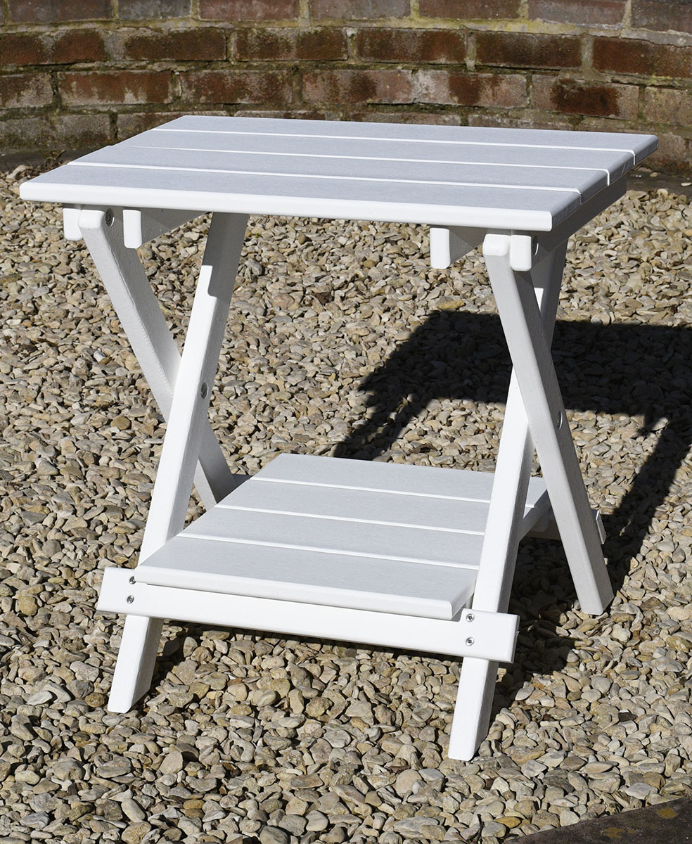 Folding Side Table - White